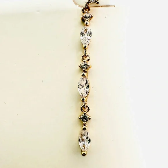 New Ettika Gold Crystal Dangle Earrings - Picture 3 of 4
